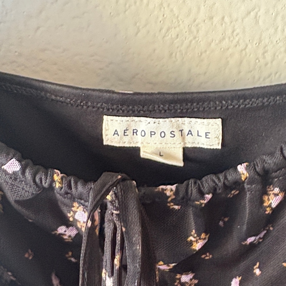 Aeropostale Black Asymmetrical Floral Dress - Picture 3 of 8